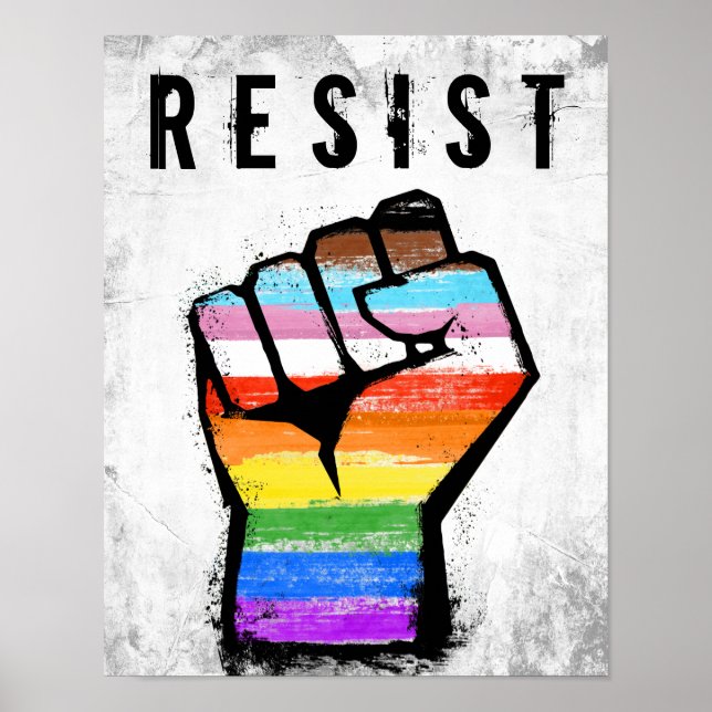 Póster Orgullo del Puño de Progreso Inclusivo (Frente)