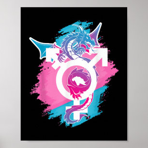Póster Orgullo Dragón Género Fluido Lgbt Y Transprida