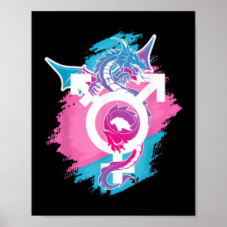 Póster Orgullo Dragón Género Fluido Lgbt Y Transprida