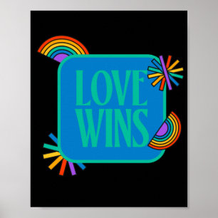 Póster Orgullo- el amor gana. Gay rainbow lgbtq