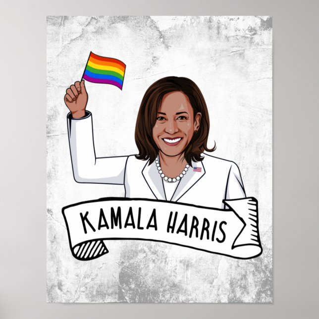 Póster Orgullo feliz de Kamala Harris (Frente)