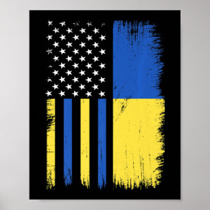 Póster Orgullo frente a Ucrania vintage