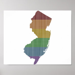 Póster Orgullo gay arcoiris de Nueva Jersey