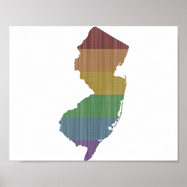 Póster Orgullo gay arcoiris de Nueva Jersey (Frente)