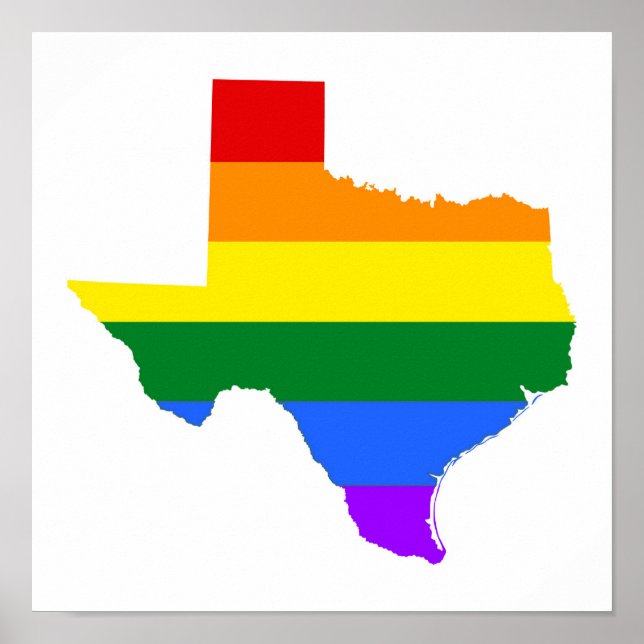 Póster Orgullo gay | Arcoiris de Texas (Frente)