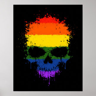 Póster Orgullo Gay Arcoiris Rasca con mancha