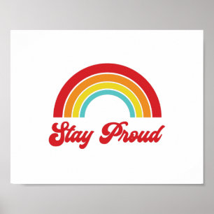 Póster Orgullo gay arcoiris retro
