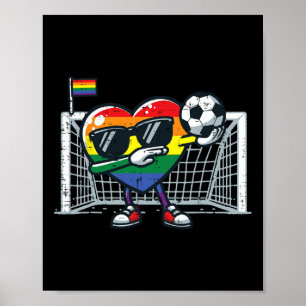 Póster Orgullo Gay Corazón Fútbol Lgbtq Aliado Arcoíris H