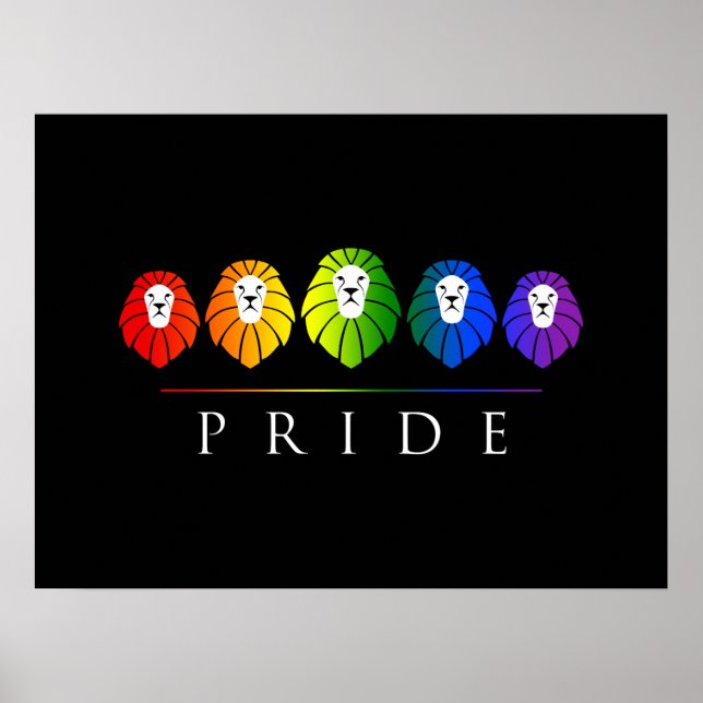 Póster Orgullo gay de leones - LGBTQ (Frente)