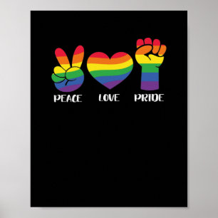 Póster Orgullo gay LGBT Mes Orgullo de amor por la paz
