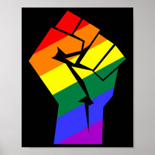 Póster Orgullo gay Lgbtq Bandera Arcoiris resiste primera