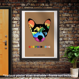 Póster Orgullo gay Perro arco iris