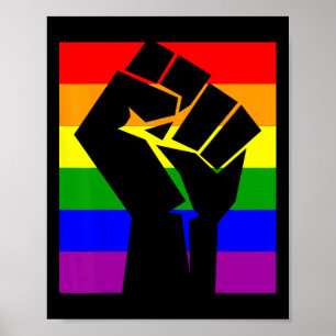 Póster Orgullo gay resiste primera bandera arcoiris camis