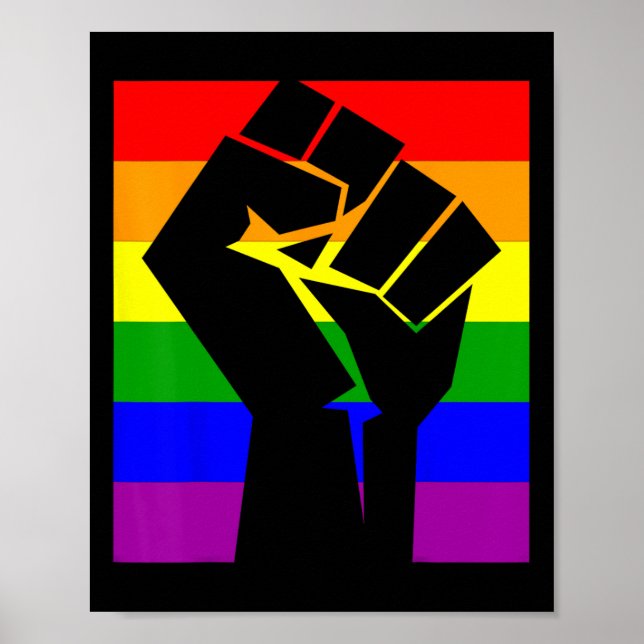 Póster Orgullo gay resiste primera bandera arcoiris camis (Frente)