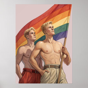 Póster Orgullo gay vintage