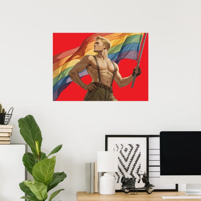 Póster Orgullo gay vintage (Oficina en casa)