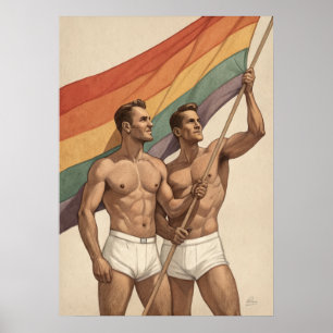 Póster Orgullo gay vintage