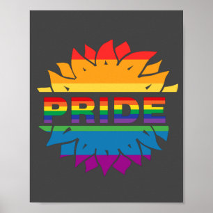 Póster Orgullo gays lgbtq queer girasol arco iris