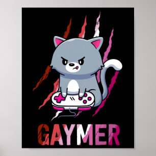 Póster Orgullo Geek de Lesbiana Gaymer Lgbt Amantes de Vi