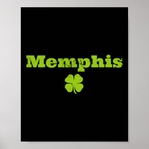 Póster Orgullo Irlandés Memphis Tn Imagen de Trébol Día d