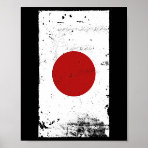 Póster Orgullo Japonés Viaje Vacaciones Bandera de Japón 