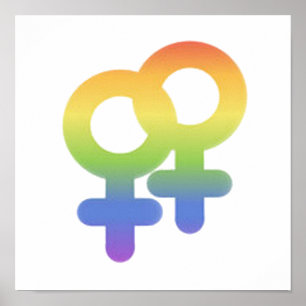 Póster Orgullo Lésbico Festival LGBTQ Rainbow Mes
