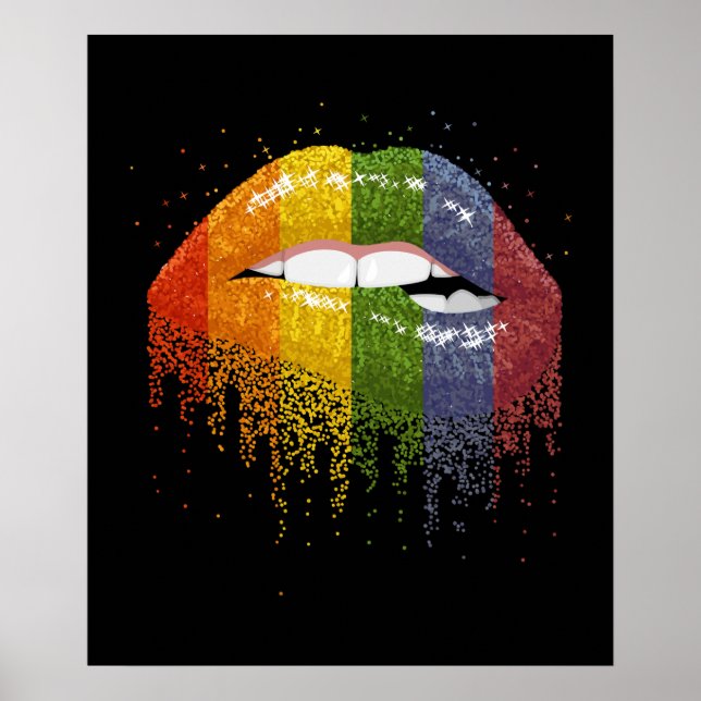Póster Orgullo LGBT arcoiris - Gay, homosexual, lesbiana (Frente)
