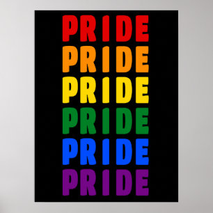 Póster Orgullo LGBT de colores arcoiris