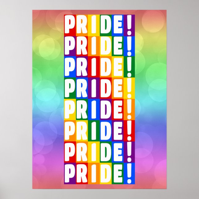 Póster Orgullo LGBT de colores arcoiris (Frente)