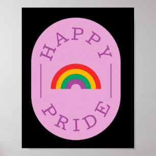 Póster Orgullo LGBT. Feliz orgullo. Amor gay.