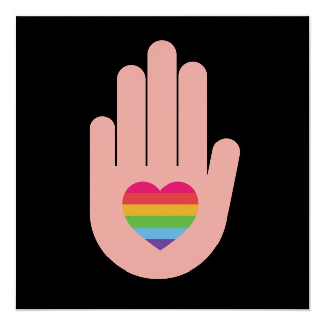 Póster Orgullo lgbtq amor queer. color arcoiris (Anverso)