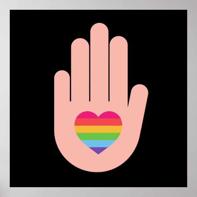 Póster Orgullo lgbtq amor queer. color arcoiris (Frente)