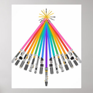 Póster Orgullo LightSaber Árbol de Navidad