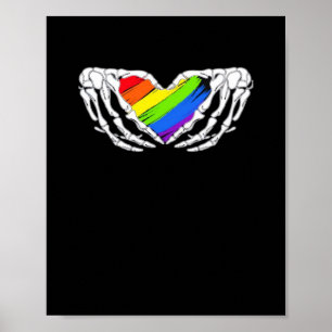 Póster Orgullo - Manos de Skeleton Orgullo con el Corazón