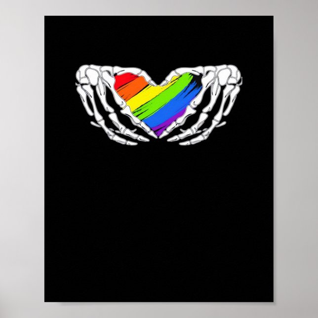 Póster Orgullo - Manos de Skeleton Orgullo con el Corazón (Frente)