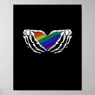 Póster Orgullo - Manos esqueléticas sosteniendo el corazó