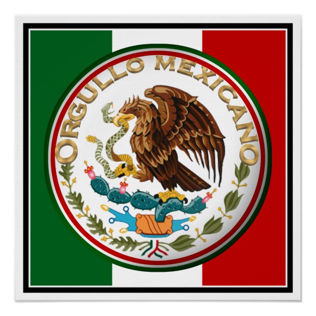 Póster Orgullo Mexicano (Águila de la bandera mexicana) (Anverso)