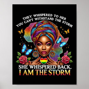 Póster Orgullo Mujer Negra Retro Soy La Tormenta Inspirac