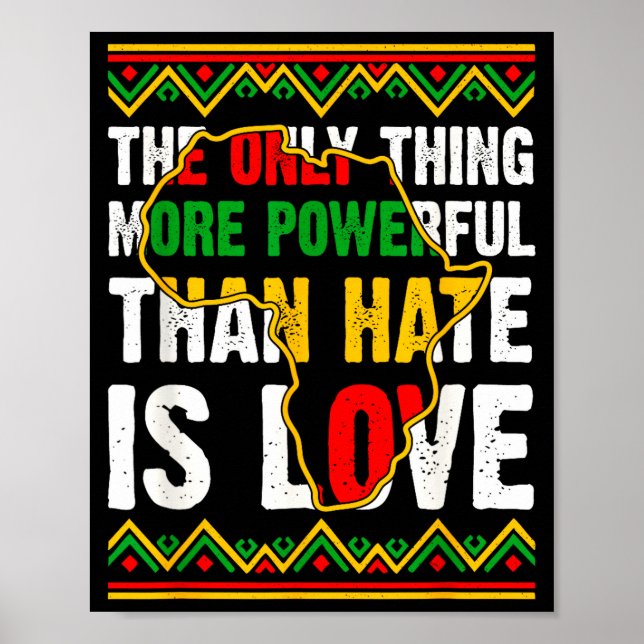 Póster Orgullo negro afroamericano amor afro mayor que (Frente)