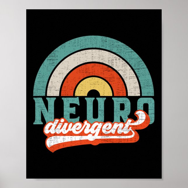 Póster Orgullo Neurodivergente De Autismo Adhd Y Asd Cons (Frente)