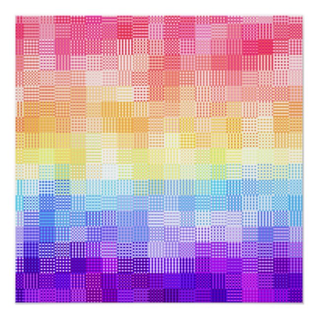 Póster Orgullo Plaid Retro Boho Funky Quirky Xenogénero (Anverso)