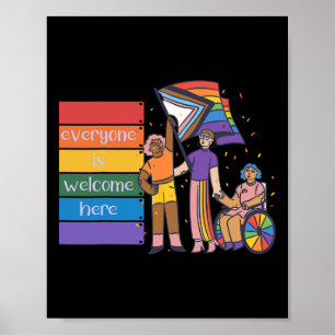 Póster Orgullo por discapacidad Todos Son Bienvenidos Aqu