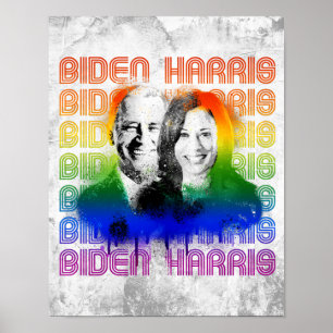 Póster Orgullo Retro Biden Harris