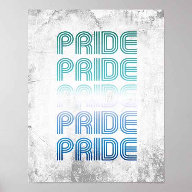 Póster Orgullo Retro Gay Masculino Orgullo (Frente)