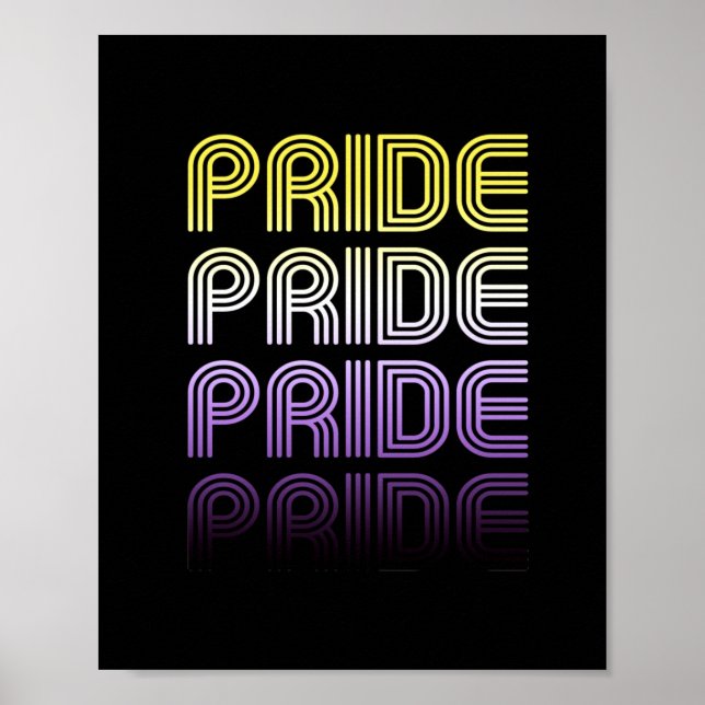 Póster Orgullo Retro No Binario (Frente)