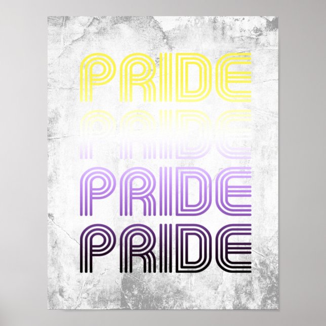 Póster Orgullo Retro No Binario (Frente)
