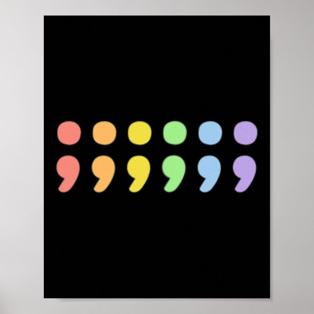 Póster Orgullo Semicolón de Salud Mental Lgbtqia+ Lgbt Pa (Frente)