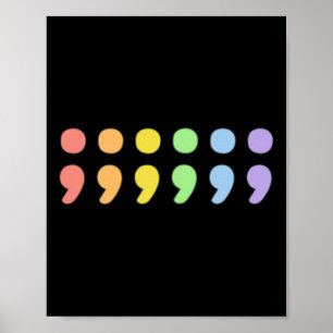 Póster Orgullo Semicolón de Salud Mental Lgbtqia+ Lgbt Pa