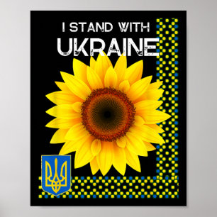 Póster Orgullo ucraniano Me mantengo con Ucrania Girasol 