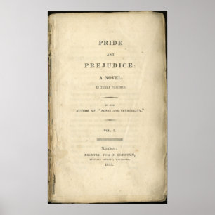 Póster Orgullo y perjuicio Jane Austen